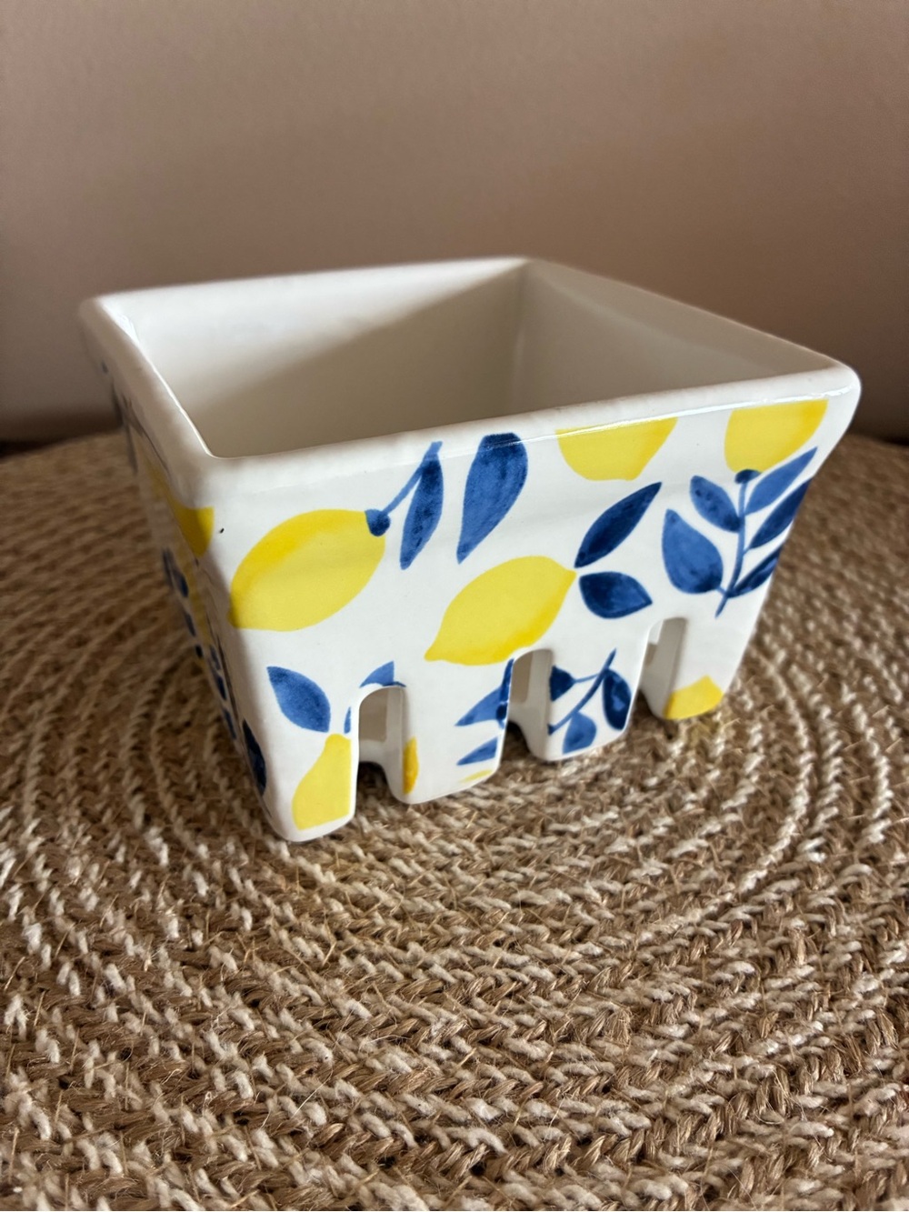 Lemons Ceramic Berry Basket